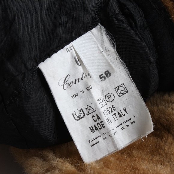 Conte of Florence Trapper Hat Brown Cotton Faux Fur Warm Winter Hat Italy - Picture 7 of 8